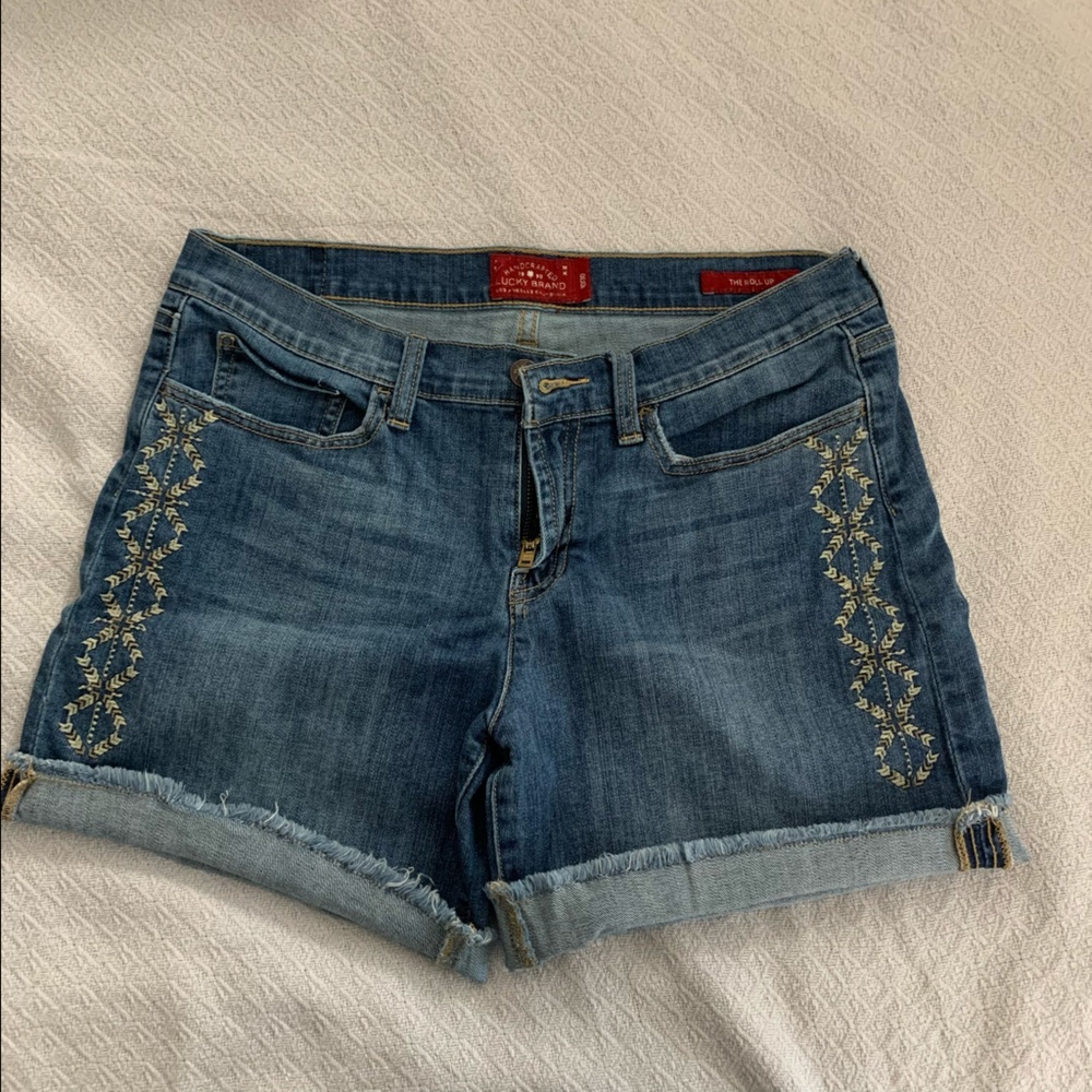 Lucky Brand Embroidered Denim Short